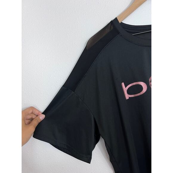Bebe Sport Mesh Shoulder Black Logo Top Size 2X - Picture 4 of 8